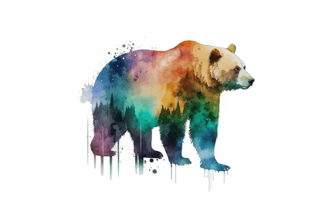 Watercolor Bear Clipart Bundle Sublimation Regulrcrative 