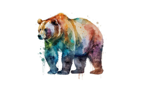 Watercolor Bear Clipart Bundle Sublimation Regulrcrative 