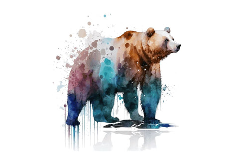Watercolor Bear Clipart Bundle Sublimation Regulrcrative 