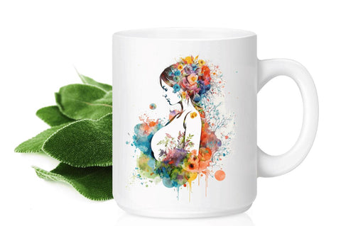 Watercolor Beautiful Pregnant Mother Clipart Bundle Sublimation Regulrcrative 