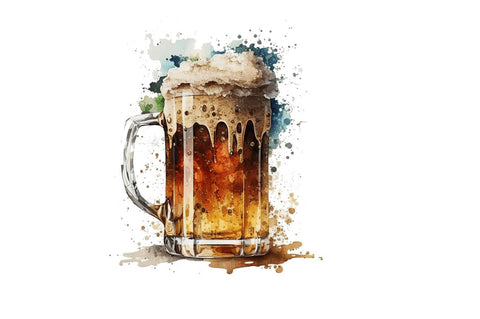 Watercolor Beer clipart Bundle Sublimation Regulrcrative 