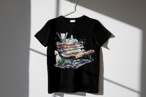 Watercolor Bench Clipart Bundle Sublimation Regulrcrative 