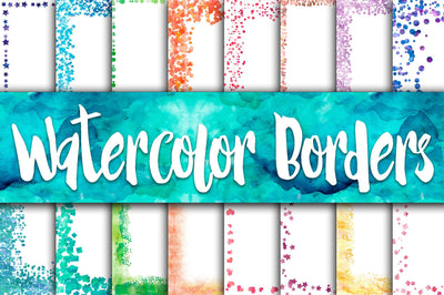 Watercolor Borders Digital Paper Sublimation Old Market 