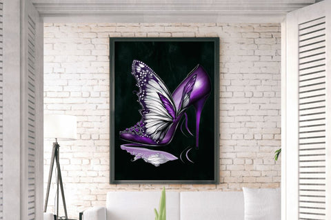 Watercolor Butterfly High Heels Clipart Bundle Sublimation Regulrcrative 