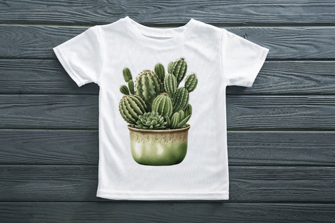 Watercolor Cactus Clipart Bundle Sublimation Regulrcrative 