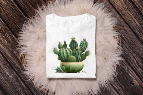 Watercolor Cactus Clipart Bundle Sublimation Regulrcrative 