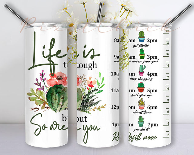 Watercolor Cactus Tumbler wrap Png Sublimation Design Cactus tumbler wrap Design 20oz Skinny Tumbler Sublimate Design Download Sublimation PixelChick 