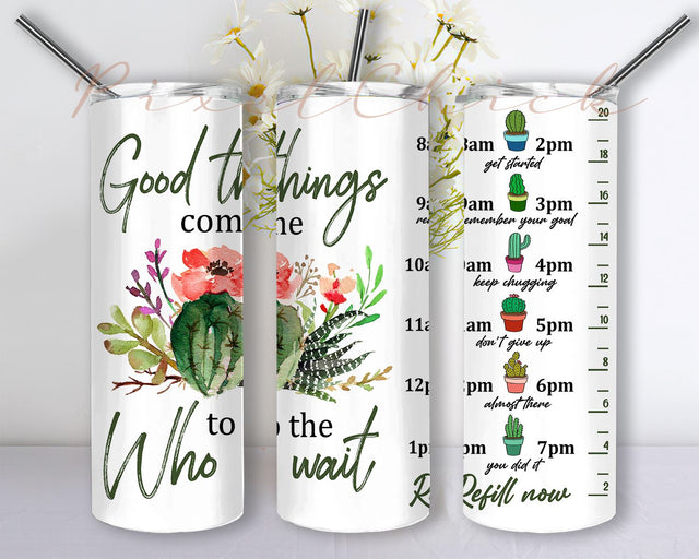 Watercolor Cactus Tumbler wrap Png Sublimation Design Cactus tumbler wrap Design 20oz Skinny Tumbler Sublimate Design Download Sublimation PixelChick 