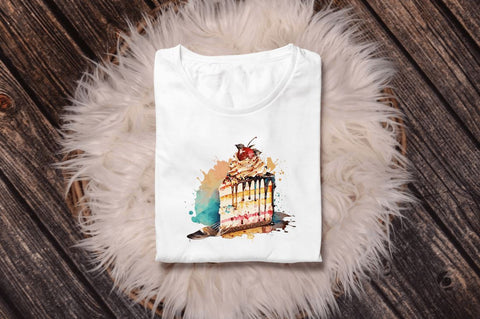 Watercolor Cake Clipart Bundle Sublimation Regulrcrative 