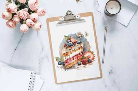 Watercolor Cake Clipart Bundle Sublimation Regulrcrative 