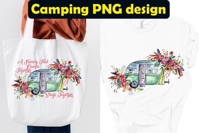 Watercolor Camping Floral sublimation Design Sublimation Paper Switch 