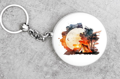 Watercolor Camping Sunset Clipart Bundle Sublimation Regulrcrative 