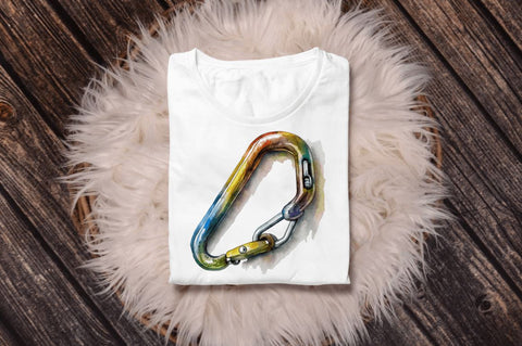 Watercolor Carabiner Clipart Bundle Sublimation Regulrcrative 