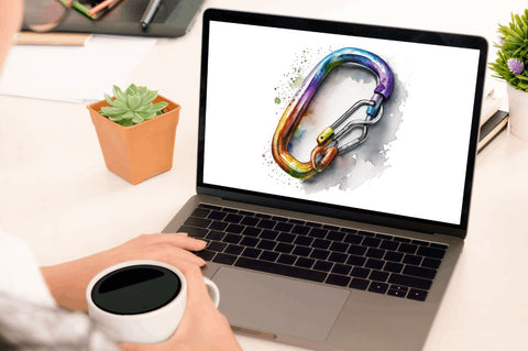 Watercolor Carabiner Clipart Bundle Sublimation Regulrcrative 