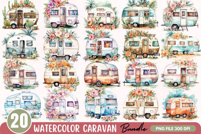 Watercolor Caravan Sublimation Bundle Sublimation Regulrcrative 