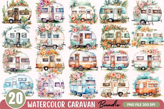 Watercolor Caravan Sublimation Bundle Sublimation Regulrcrative 