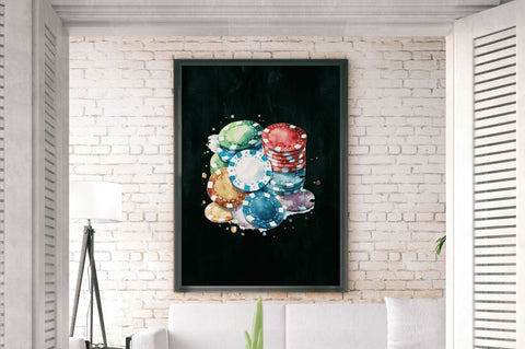 Watercolor Casino Chips Clipart Bundle Sublimation Regulrcrative 