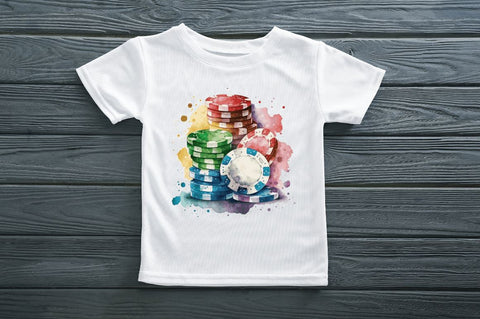 Watercolor Casino Chips Clipart Bundle Sublimation Regulrcrative 