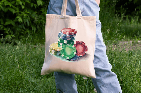 Watercolor Casino Chips Clipart Bundle Sublimation Regulrcrative 