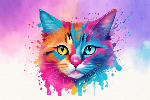 Watercolor Cat Illustration Bundle Sublimation Rupkotha 