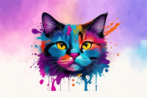 Watercolor Cat Illustration Bundle Sublimation Rupkotha 