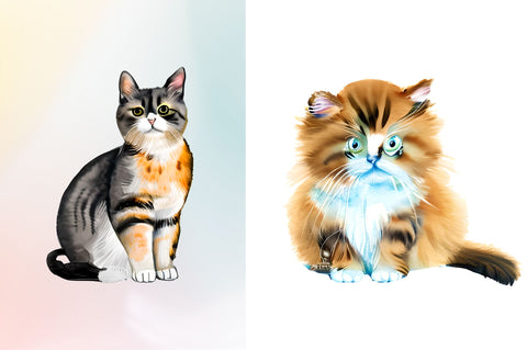 Watercolor Cat Lover Clipart Bundle Sublimation Regulrcrative 