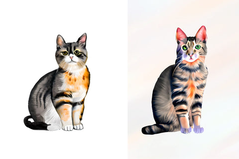 Watercolor Cat Lover Clipart Bundle Sublimation Regulrcrative 