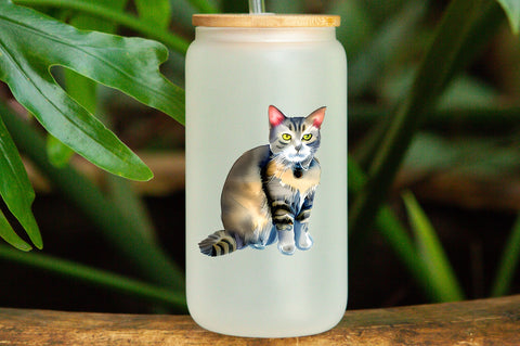 Watercolor Cat Lover Clipart Bundle Sublimation Regulrcrative 