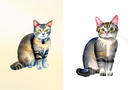 Watercolor Cat Lover Clipart Bundle Sublimation Regulrcrative 