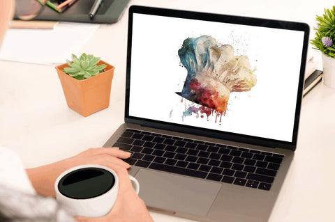 Watercolor Chef Hat Clipart Bundle Sublimation Regulrcrative 