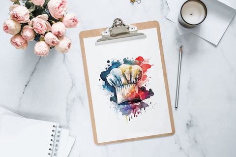 Watercolor Chef Hat Clipart Bundle Sublimation Regulrcrative 