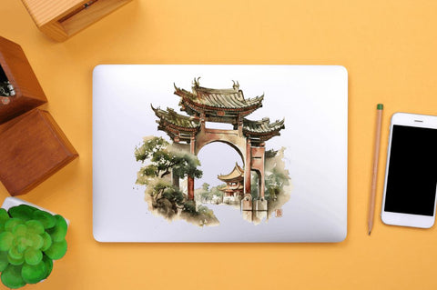 Watercolor Chinese Gate Clipart Bundle Sublimation Regulrcrative 