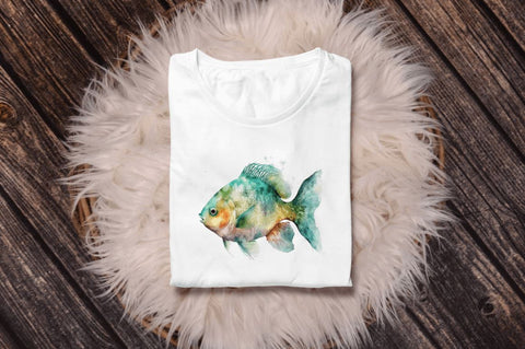 Watercolor Christian Fish Clipart Bundle Sublimation Regulrcrative 