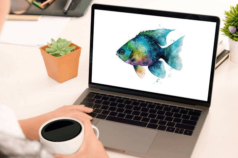 Watercolor Christian Fish Clipart Bundle Sublimation Regulrcrative 