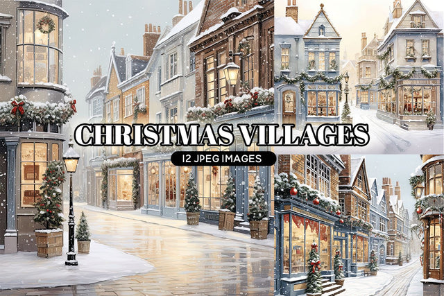 Watercolor Christmas Clipart, 12 Christmas Clipart JPGs Sublimation BijouBay 