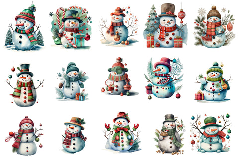 Watercolor Christmas Clipart Sublimation Rupkotha 