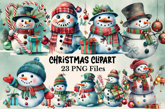 Watercolor Christmas Clipart Sublimation Rupkotha 