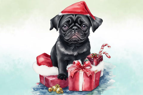 Watercolor Christmas Dog Clipart Bundle Sublimation Rupkotha 