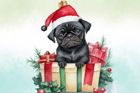 Watercolor Christmas Dog Clipart Bundle Sublimation Rupkotha 