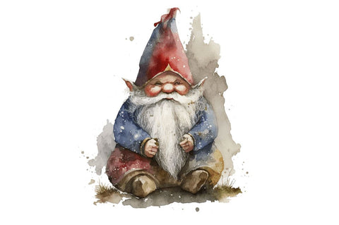 Watercolor Christmas Gnome Clipart Bundle Sublimation Regulrcrative 