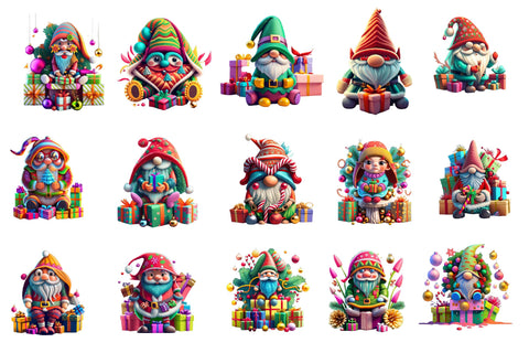 Watercolor Christmas Gnome Clipart Sublimation Rupkotha 