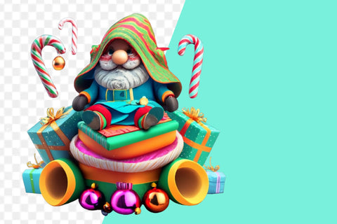 Watercolor Christmas Gnome Clipart Sublimation Rupkotha 