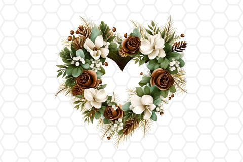 Watercolor Christmas Wreath Clipart SVG DreanArtDesign 