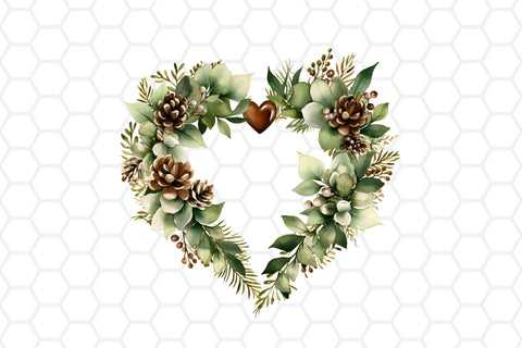 Watercolor Christmas Wreath Clipart SVG DreanArtDesign 