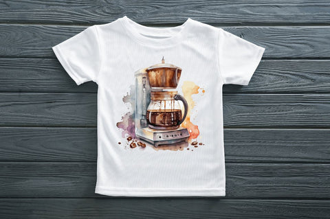 Watercolor Coffee Maker Clipart Bundle Sublimation Regulrcrative 