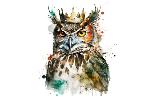 Watercolor Cool King Owl Bundle Sublimation Regulrcrative 