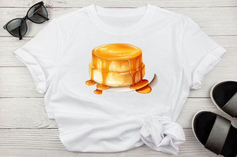 Watercolor Crème Caramel Clipart Bundle Sublimation Regulrcrative 