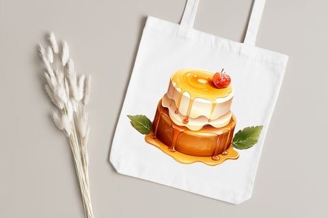 Watercolor Crème Caramel Clipart Bundle Sublimation Regulrcrative 