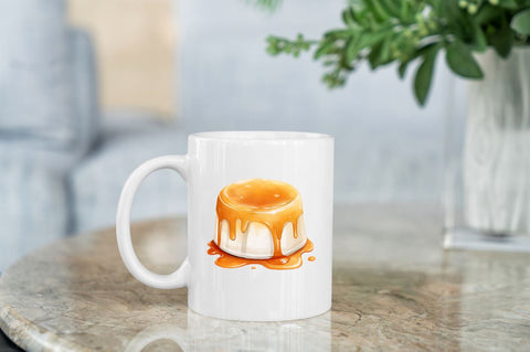 Watercolor Crème Caramel Clipart Bundle Sublimation Regulrcrative 