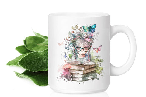 Watercolor Cute Bookworm Fairy Clipart Bundle Sublimation Regulrcrative 